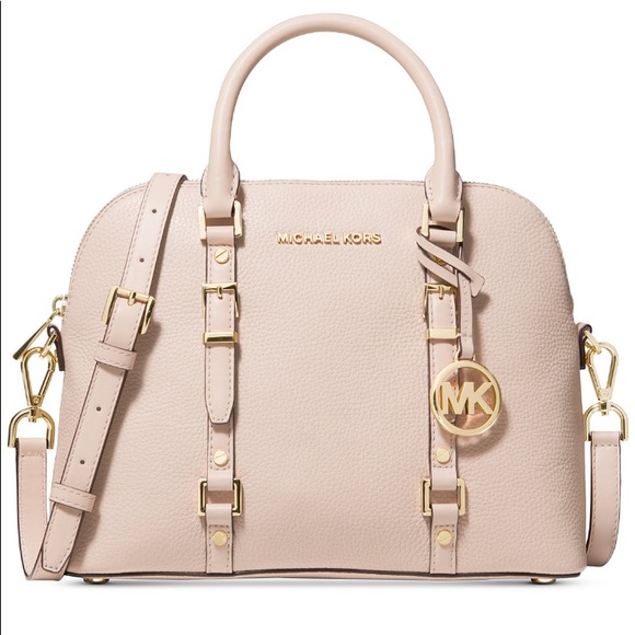Michael Kors Handbags - MICHAEL Michael Kors Leather Bedford
Legacy Dome Satchel. Color: Soft Pink/Gold